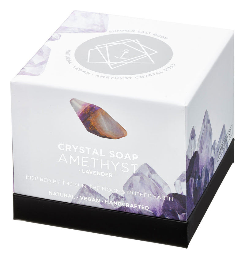 Natural Vegan Crystal Soap Amethyst. Luxury, handcrafted inspired by the sun, moon and mother earth