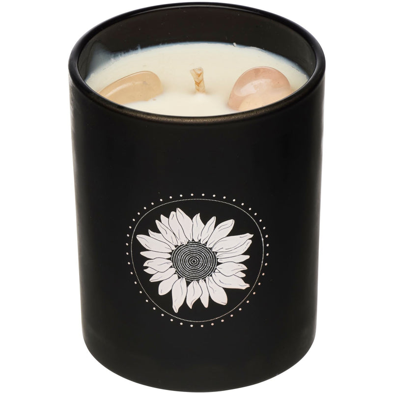 Crystal Infused Soy Candle - Rose Quartz x Salted Caramel
