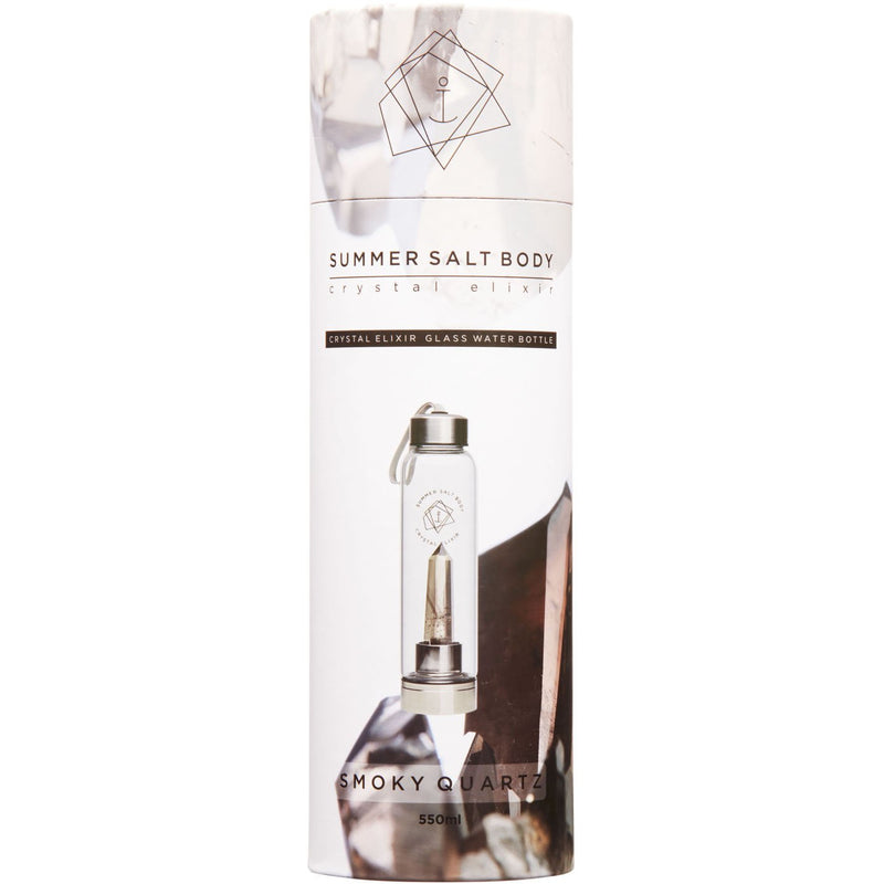 Smoky Quartz Crystal Elixir - Glass Water Bottle 550ml